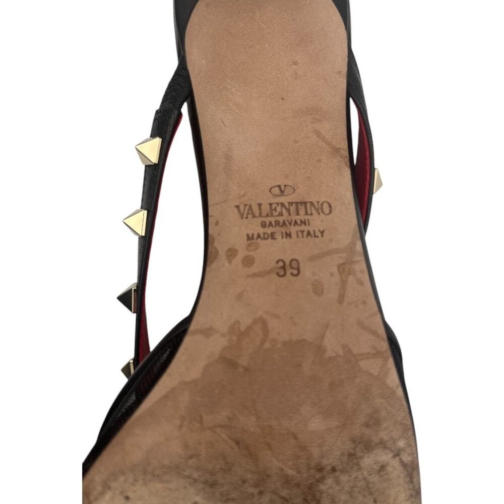 Valentino Garavani Rockstud Alcove Black Leather Pointed Toe Mules EU 39 / US 9 - Picture 7 of 8